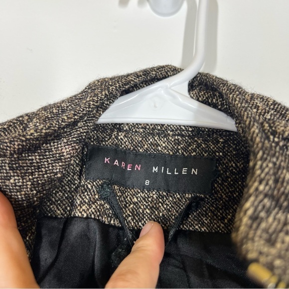 Karen Millen Silk Wool Blend Tweed Jacket Size 8 - Picture 11 of 12